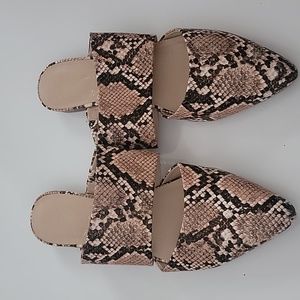 Coconuts slip on snake print flats